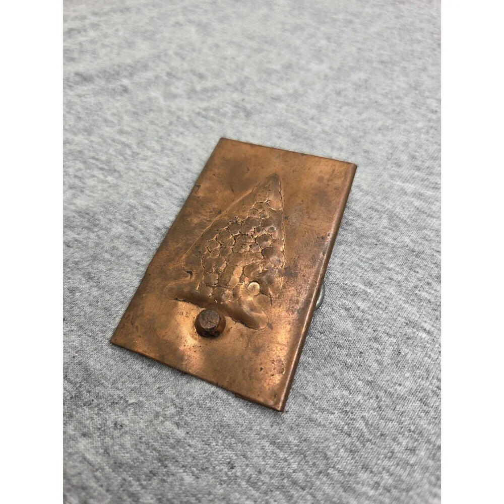 Handmade Copper Pressed Arrowhead Tree Navajo Belt Buckle Rare